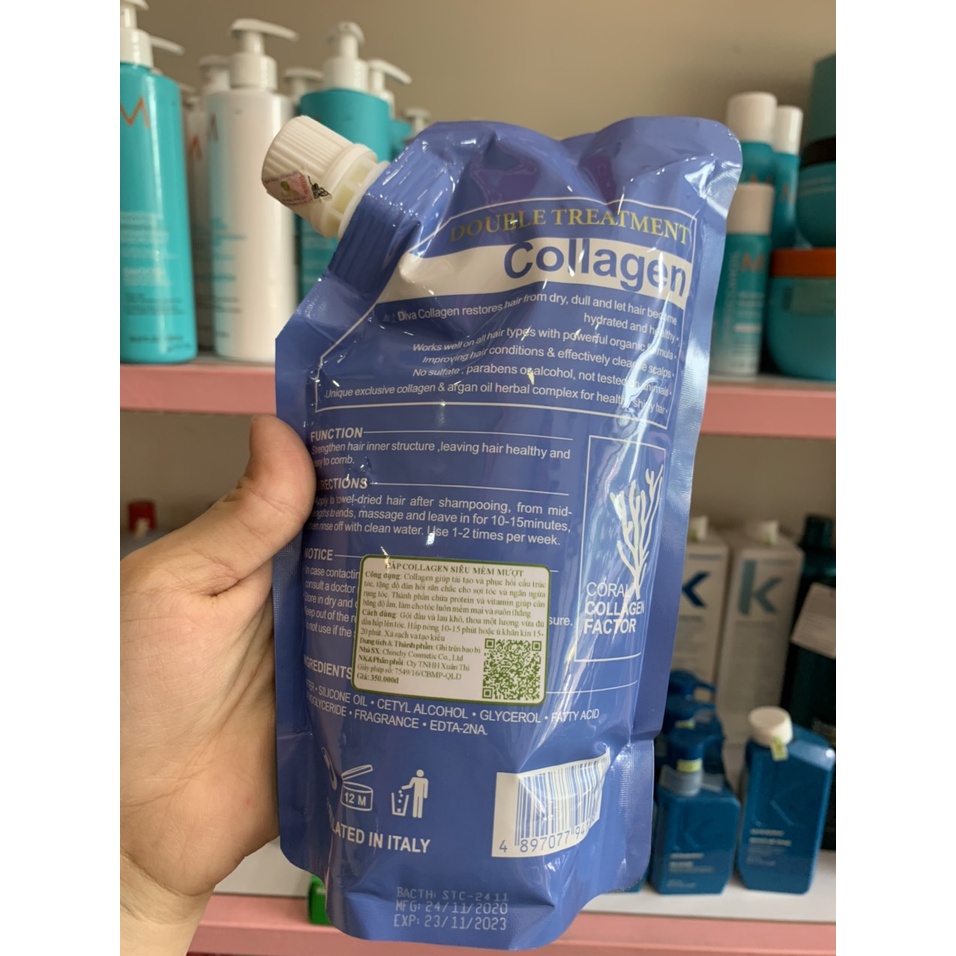 DẦU HẤP PHỤC HỒI COLLAGEN DIVA 500ml PHỤC HỒI TÓC YẾU