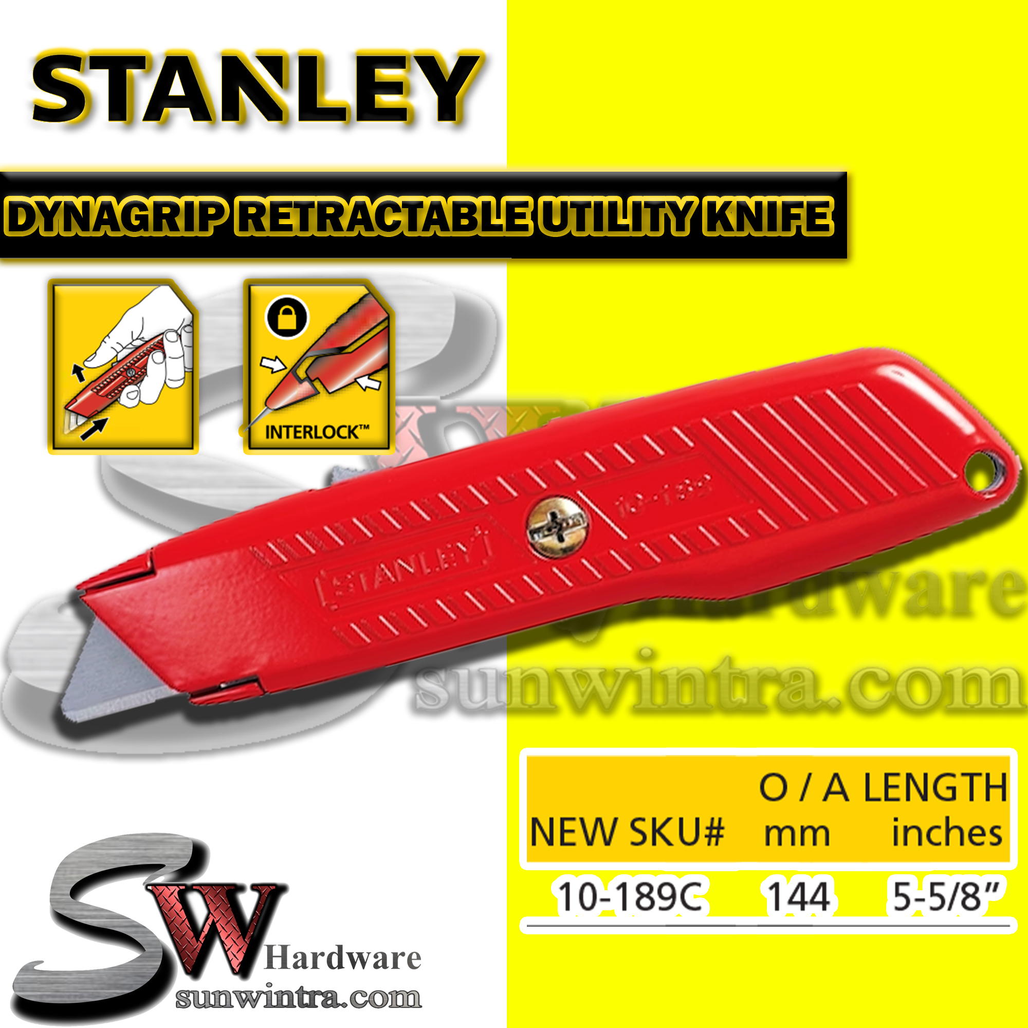 STANLEY InterLock® SelfRetracting Utility Knife 10189C 10189C Lazada