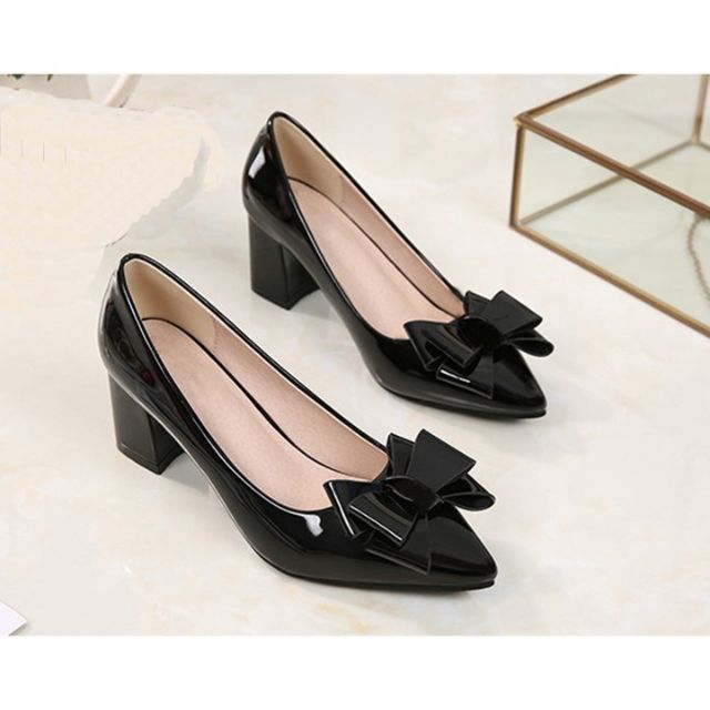 [HCM]giày cao gót size lớn 40 41 42 43 đế vuông 5 phân
