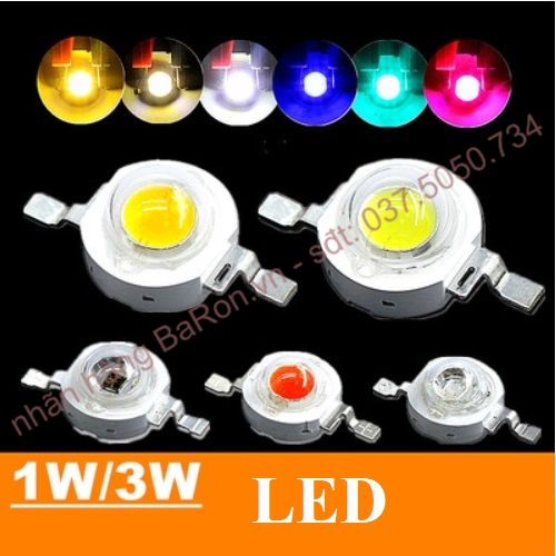 Bóng led luxeon 1w, nhân led 1w (nhiều màu lựa chọn)