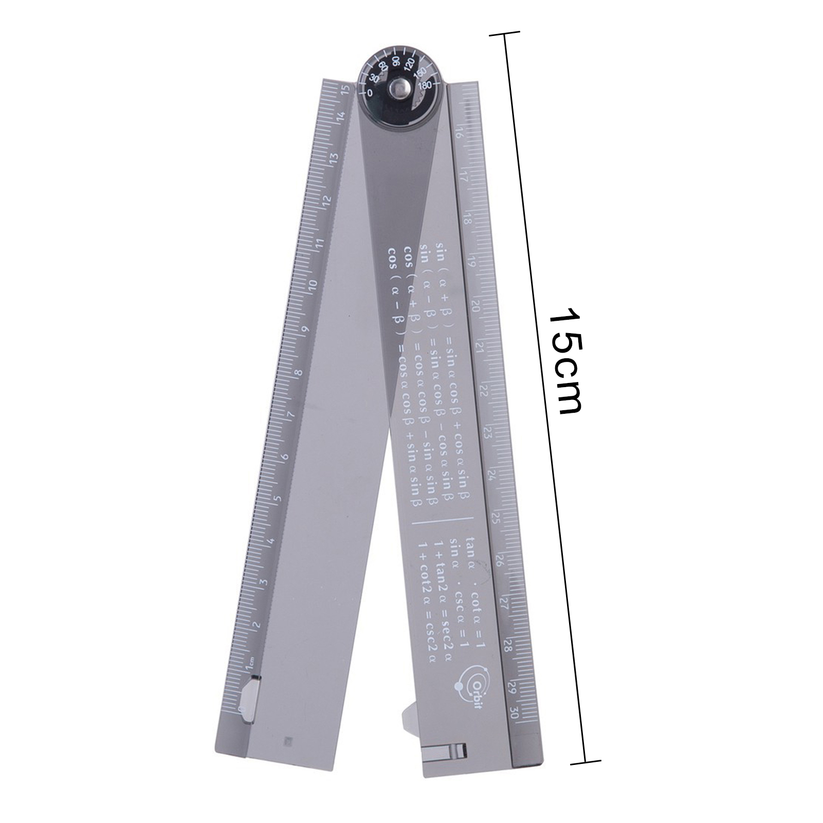 Folding Ruler Adjustable Transparent Ruler Flexible Portable Angle Measurement Ruler for School Home