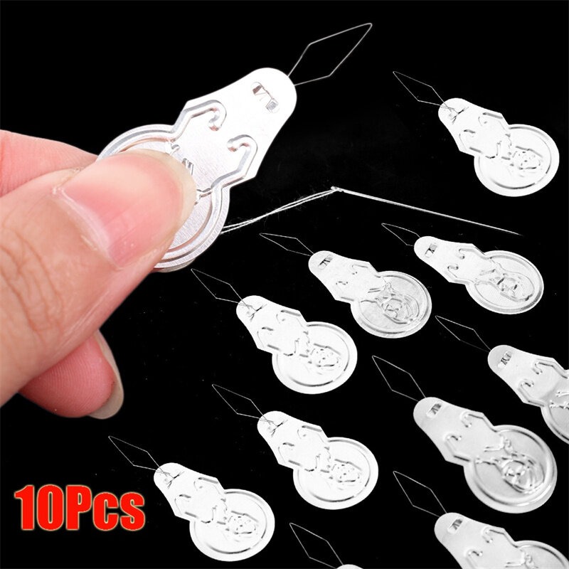 5/10 chiếc dụng cụ may mặc xỏ kim khâu bằng hợp kim nhôm tự làm