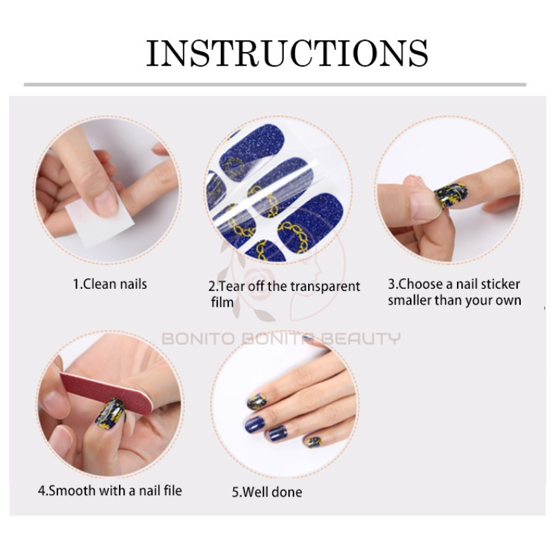 Korean Style 3D Nail Sticker Waterproof Long Lasting Wearable Fake Nails  Nail Cleansing Set | Lazada PH