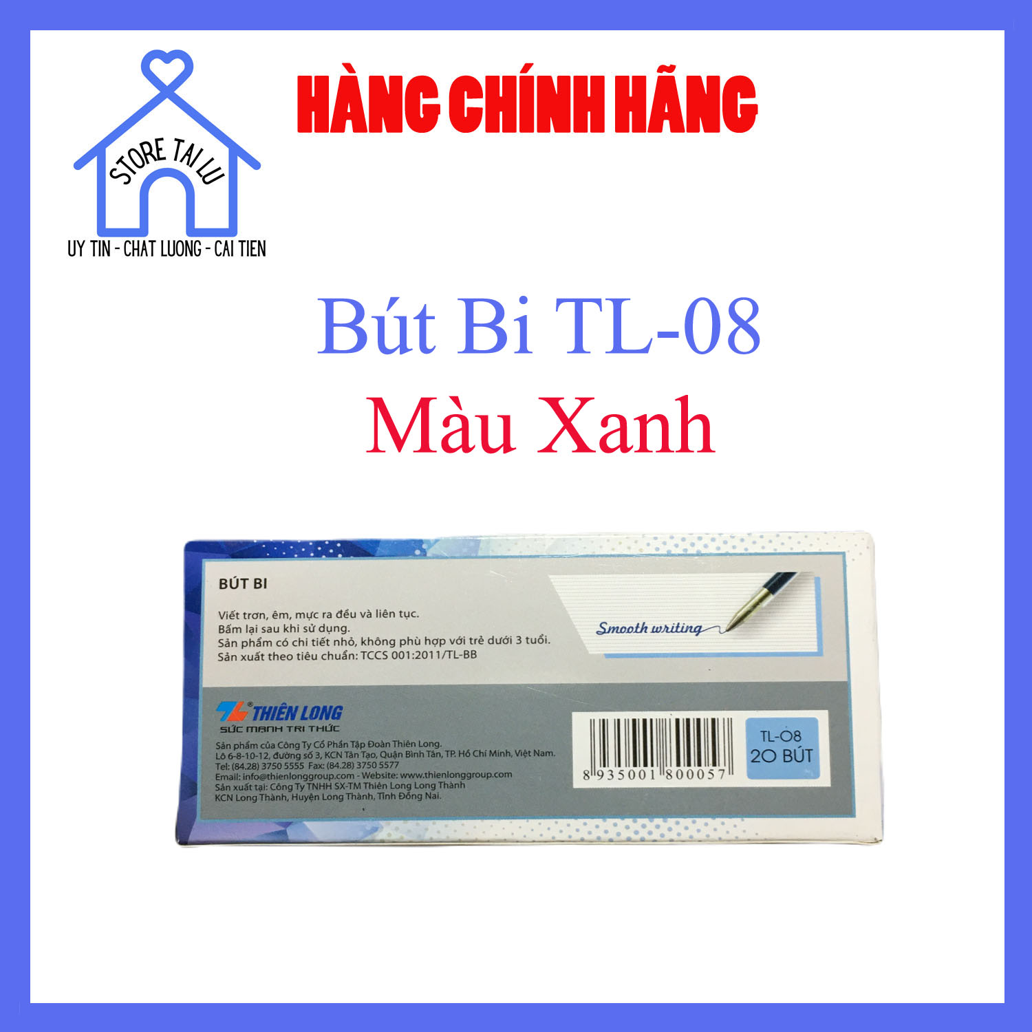 Bút Bi TL-08 Combo 5 cây, 20 Cây - STORE TÀI LƯ
