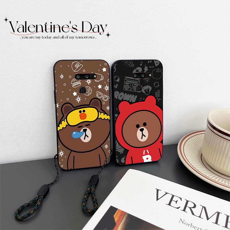 LG G8 G8 ThinQ Casing Brown Bear Cartoon Shockproof Phone Case