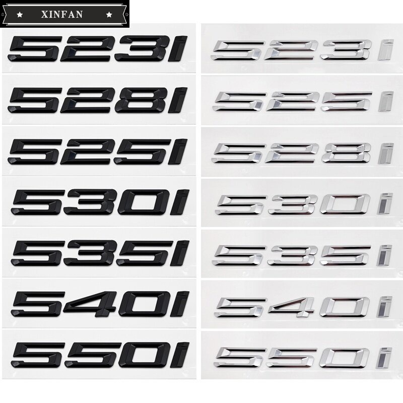 Abs for bmw 5 series e39 e60 e61 f10 f11 523i 525i 528i 530i 535i 540i 550i letter car rear trunk emblem badge stickers