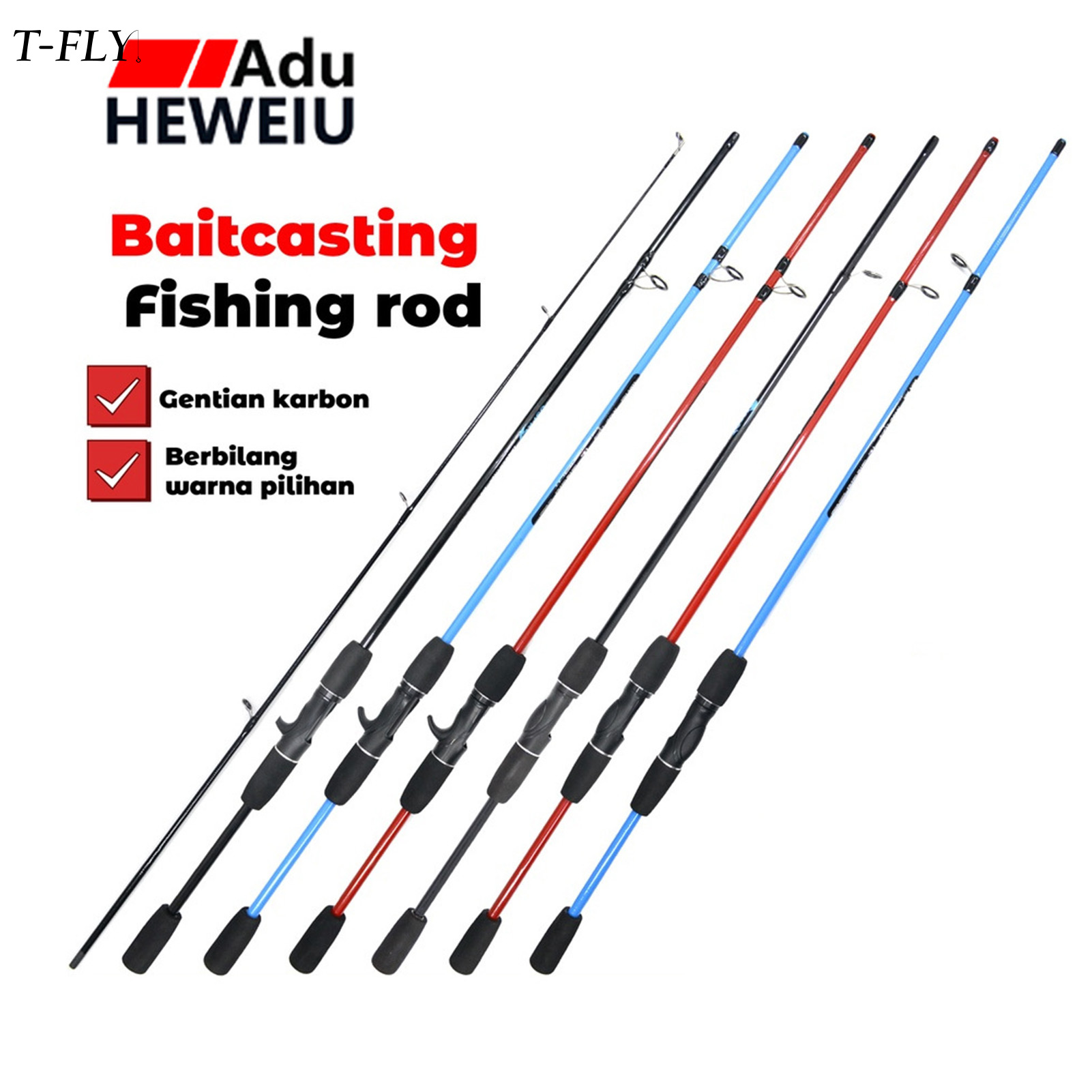 T-FLY Carbon Fiber Spinning Fishing Rod 1.8/2.1M Anti-Scratch Wear ...