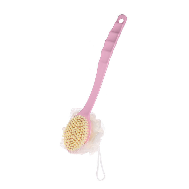 2in1 Bath Sponge Brush with Long Handle Exfoliating Back Scrubber Body Brush Exfoliation Cleaning Shower Brush