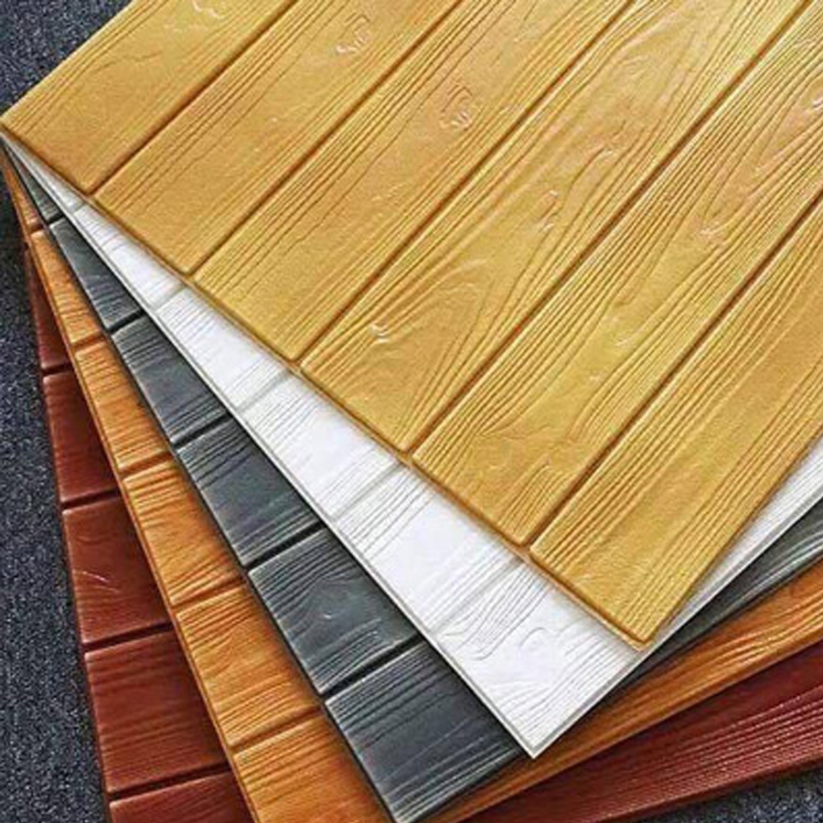 10 tấm xốp dán tường giả gỗ màu xám dày 5mm xốp vân gỗ màu xám 3D ...