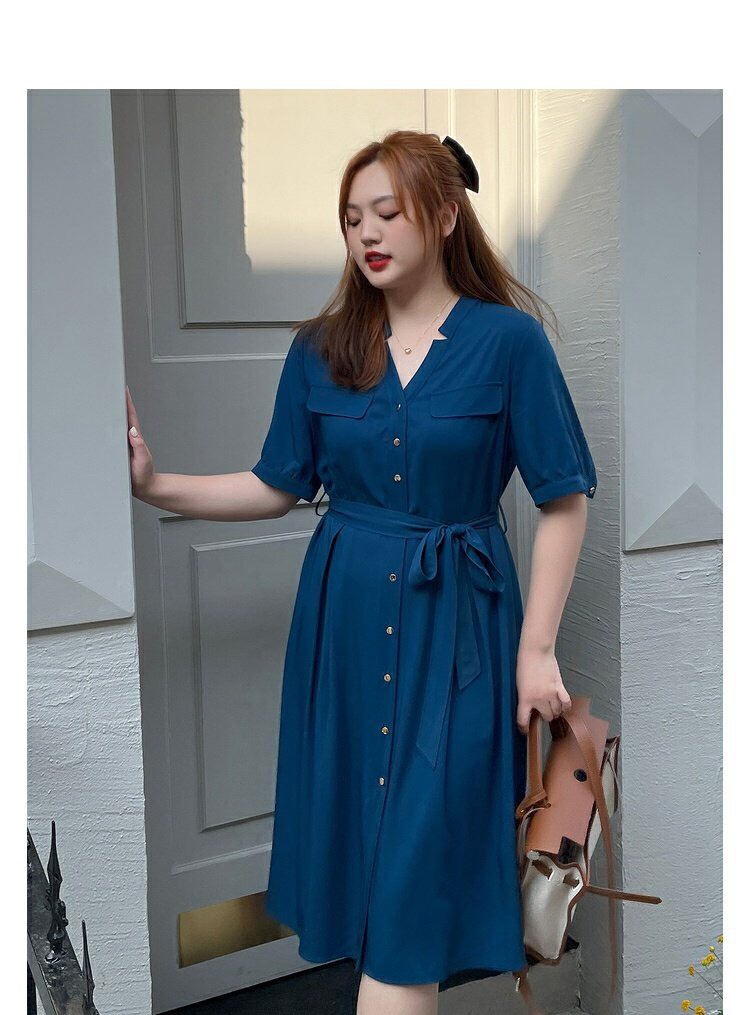Đầm xòe trẻ trung thắt eo bigsize - BSd422