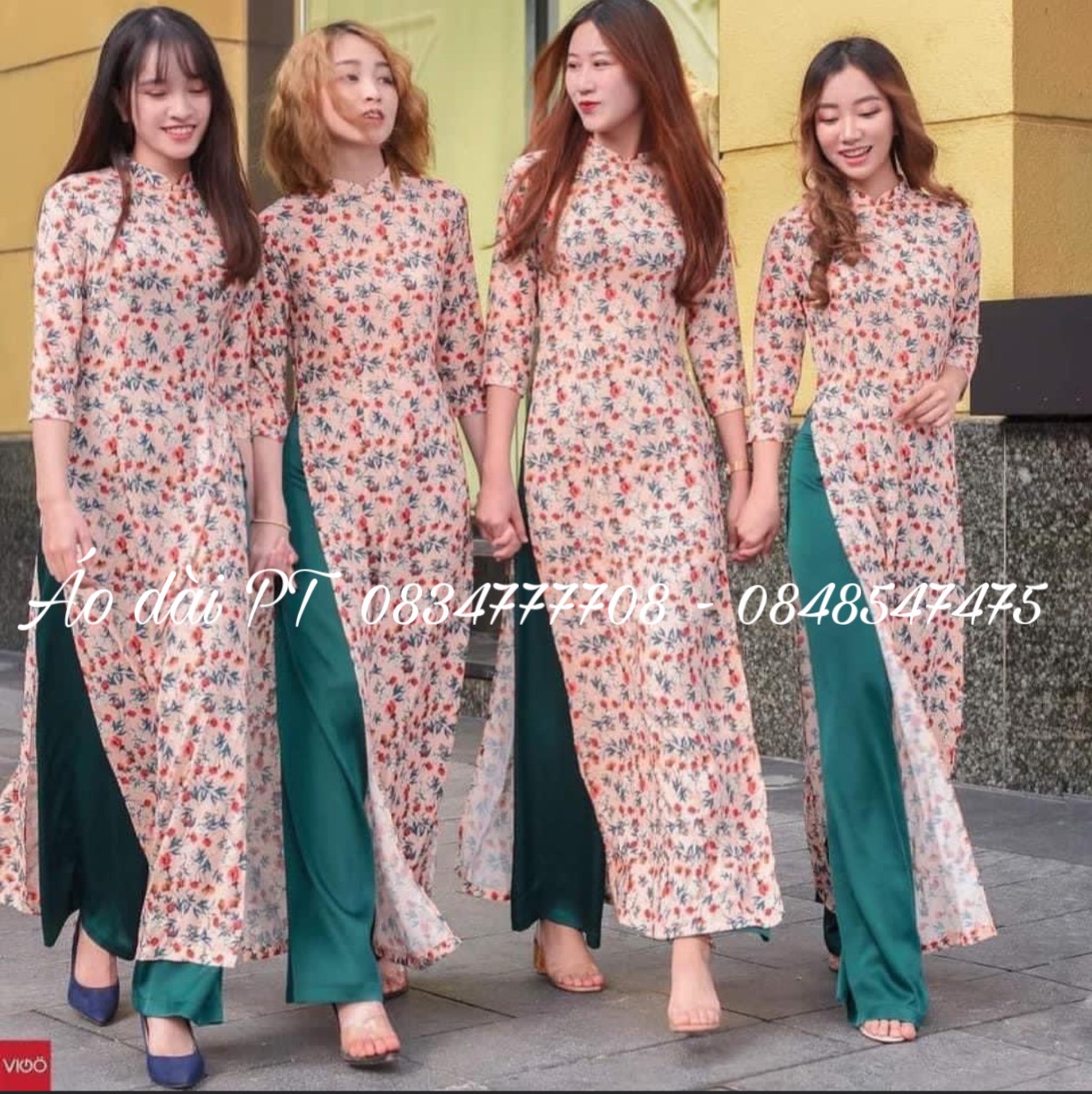Áo Dài In Hoa 3D Lụa Nhật Siêu Đẹp [Không Kèm Quần]