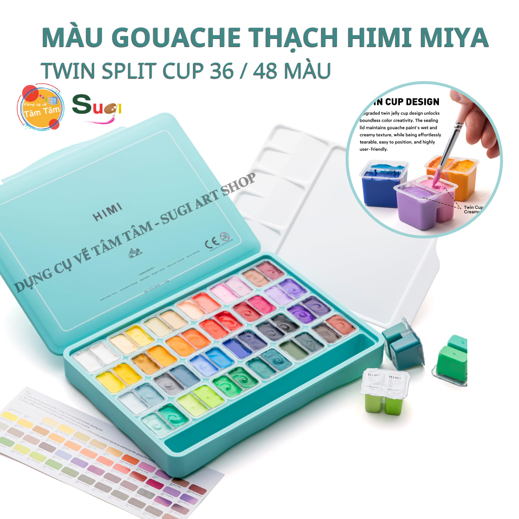 Màu gouache himi twin split cup 36 màu / 48 màu