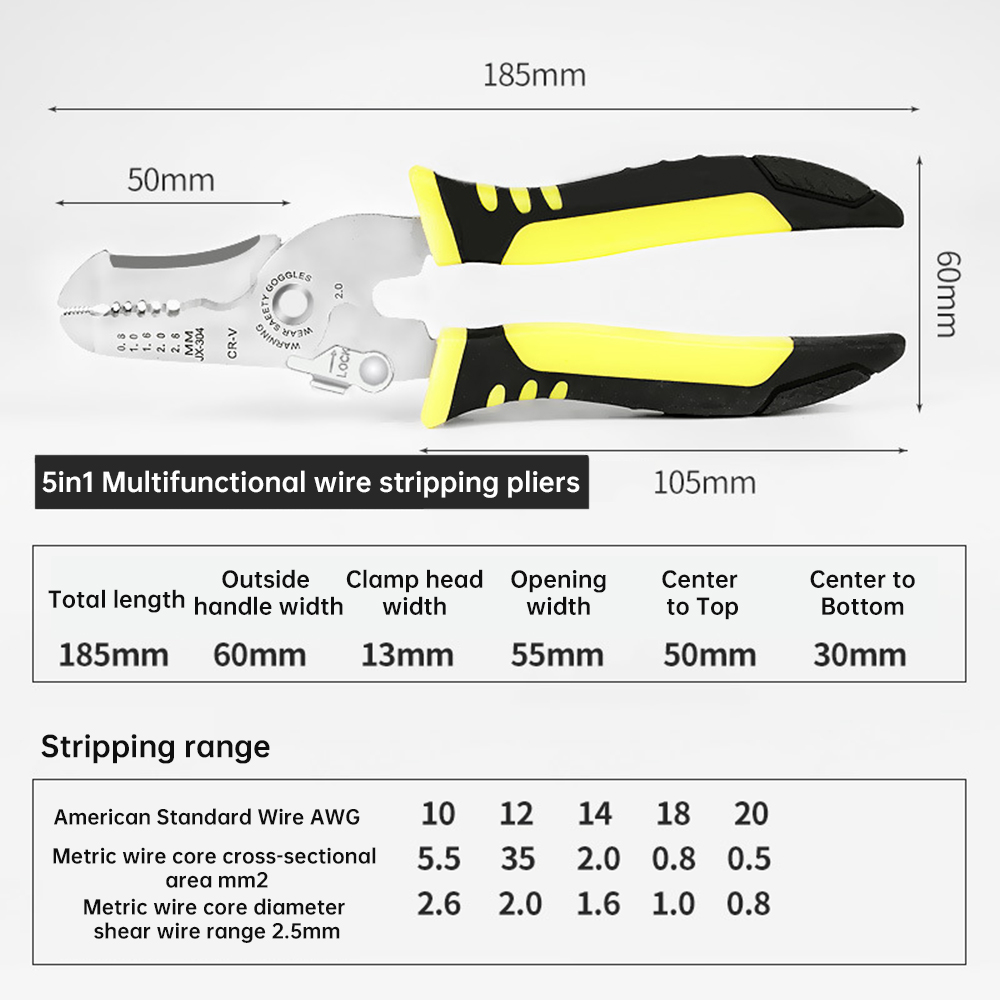 【💕Ready Stock🎉】PANTHON Wire Stripping Pliers For Electricians Multifunctional Cutting Pliers For Cables,Wire Pulling Pliers Wire Pressing Pliers Crimping Pliers Terminal Pli
