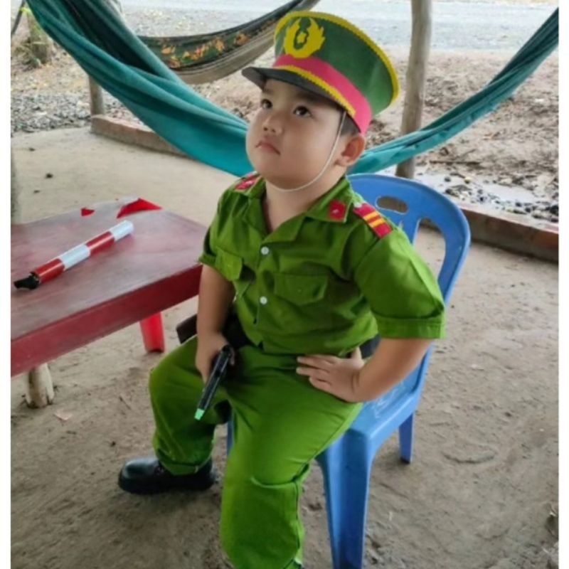 (Hỏa Tốc) Trang Phục Biểu Diễn Cho Trẻ Mầm Non - Bộ Quần Áo Giao Thông, Bộ Đội, Rằn Ri Cho Bé Size 8-32kg