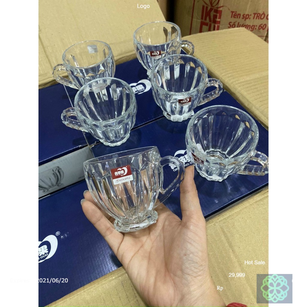 BỘ CỐC THUỶ TINH 6 CÁI CÓ QUAI