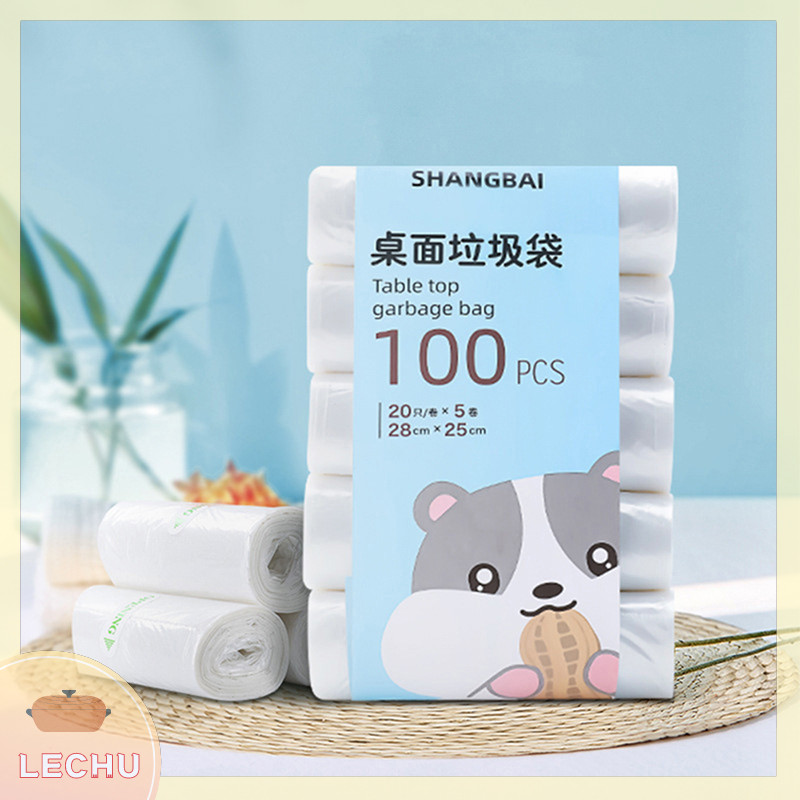 🥪 LECHU🍟 5 cuộn 100 CÁi Túi đựng rác mini túi rác để bàn nhỏ dày gia dụng túi đựng rác túi đựng rác dùng một lần dụng cụ nhà bếp