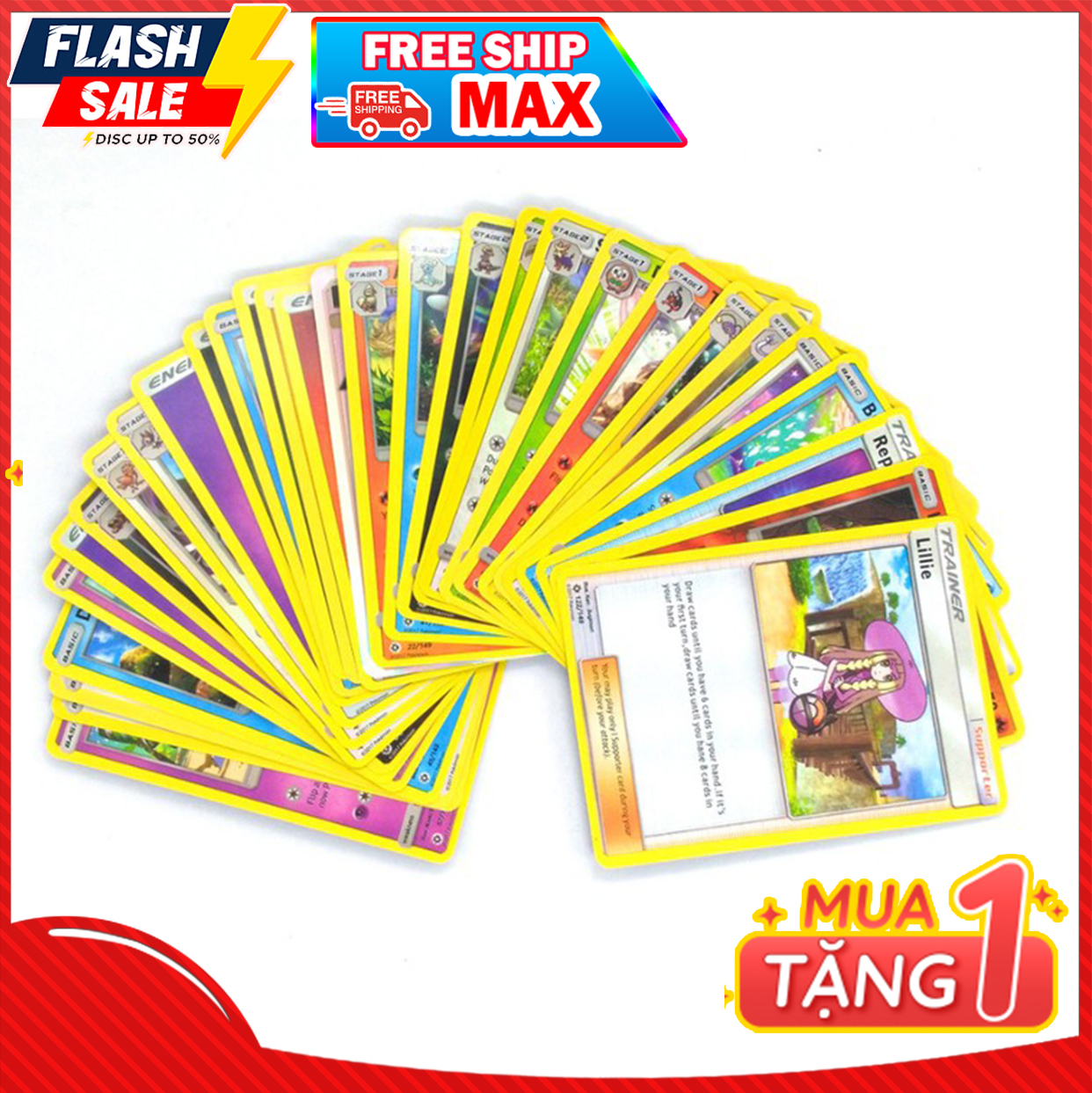 (𝗙𝗥𝗘𝗘 𝗦𝗛𝗜𝗣 - 𝗠𝗨𝗔 𝟭 𝗧𝗔𝗡𝗚 𝟭) 120 Tấm Thẻ Bài GX Trò Chơi Để Bàn Shining Battle Pokemon Trading Cho Trẻ Em - Bộ thẻ bài Pokemon - Bài pokemon mới nhất - Đồ chơi bộ bài pokemon