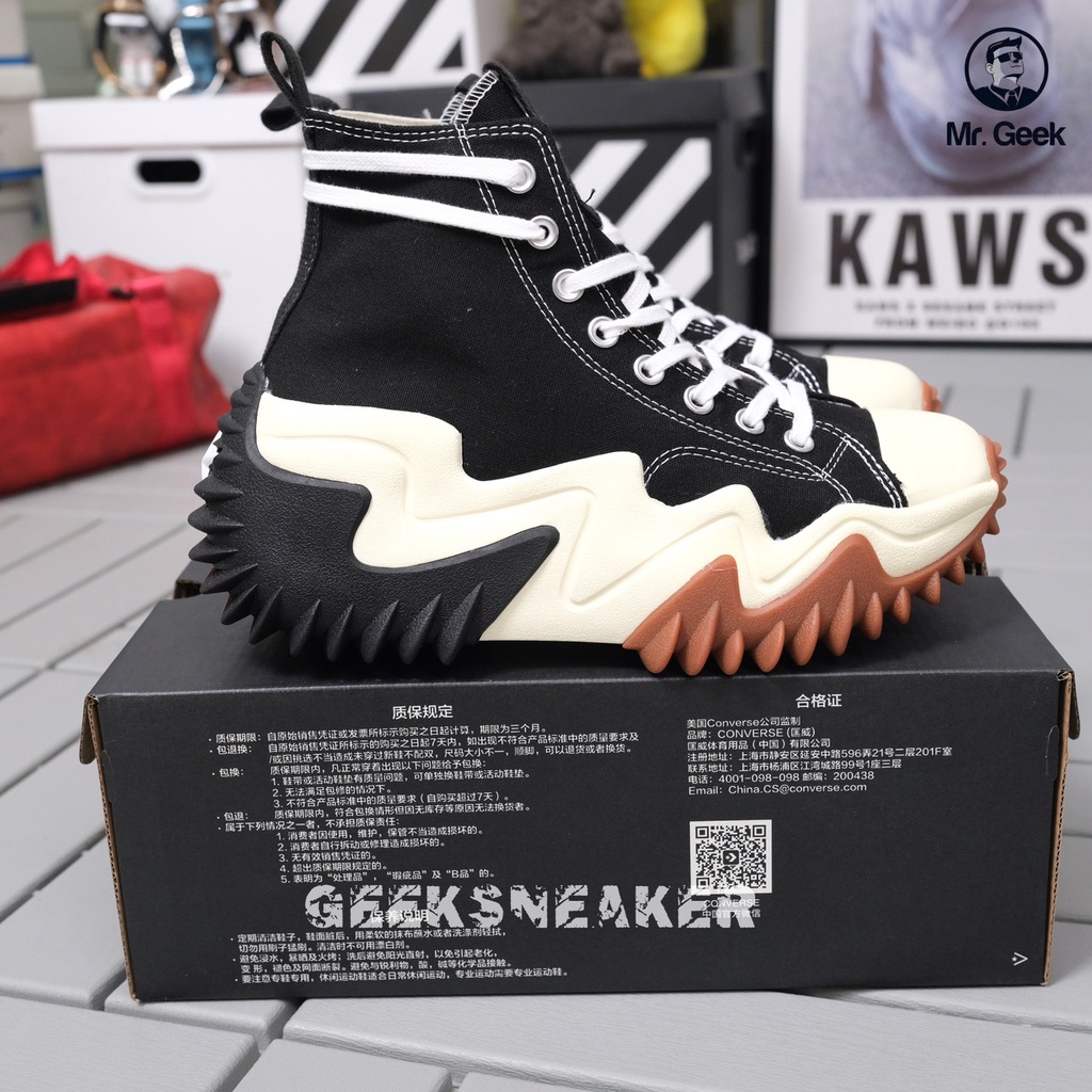 [GeekSneaker] Giày Sneaker Cao Cổ - Converse Run Star Motion - Đen Trắng