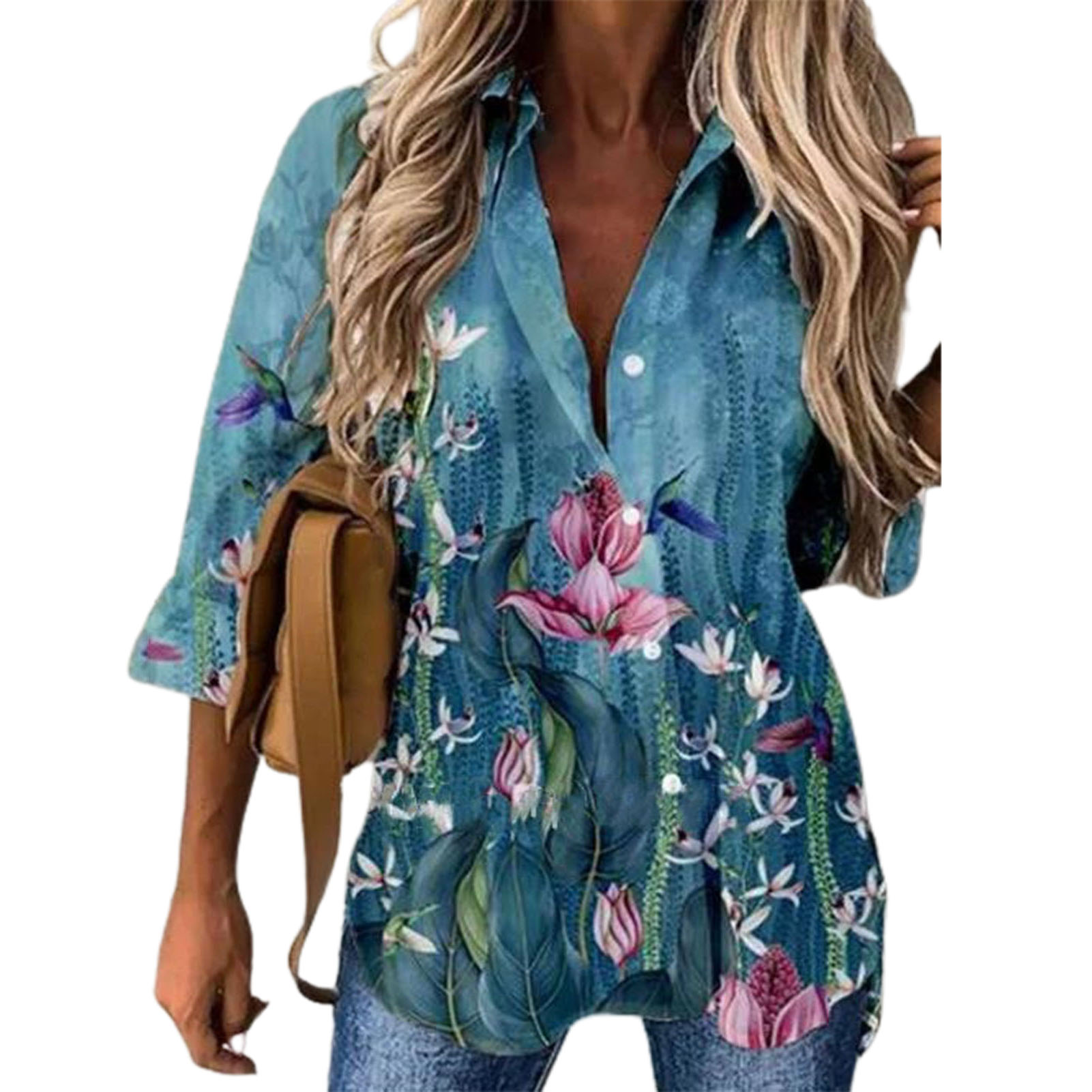 Miles® Stylish Loose Shirt Floral Print Trendy Women Loose Floral Print Women Shirt Blouse for Dating