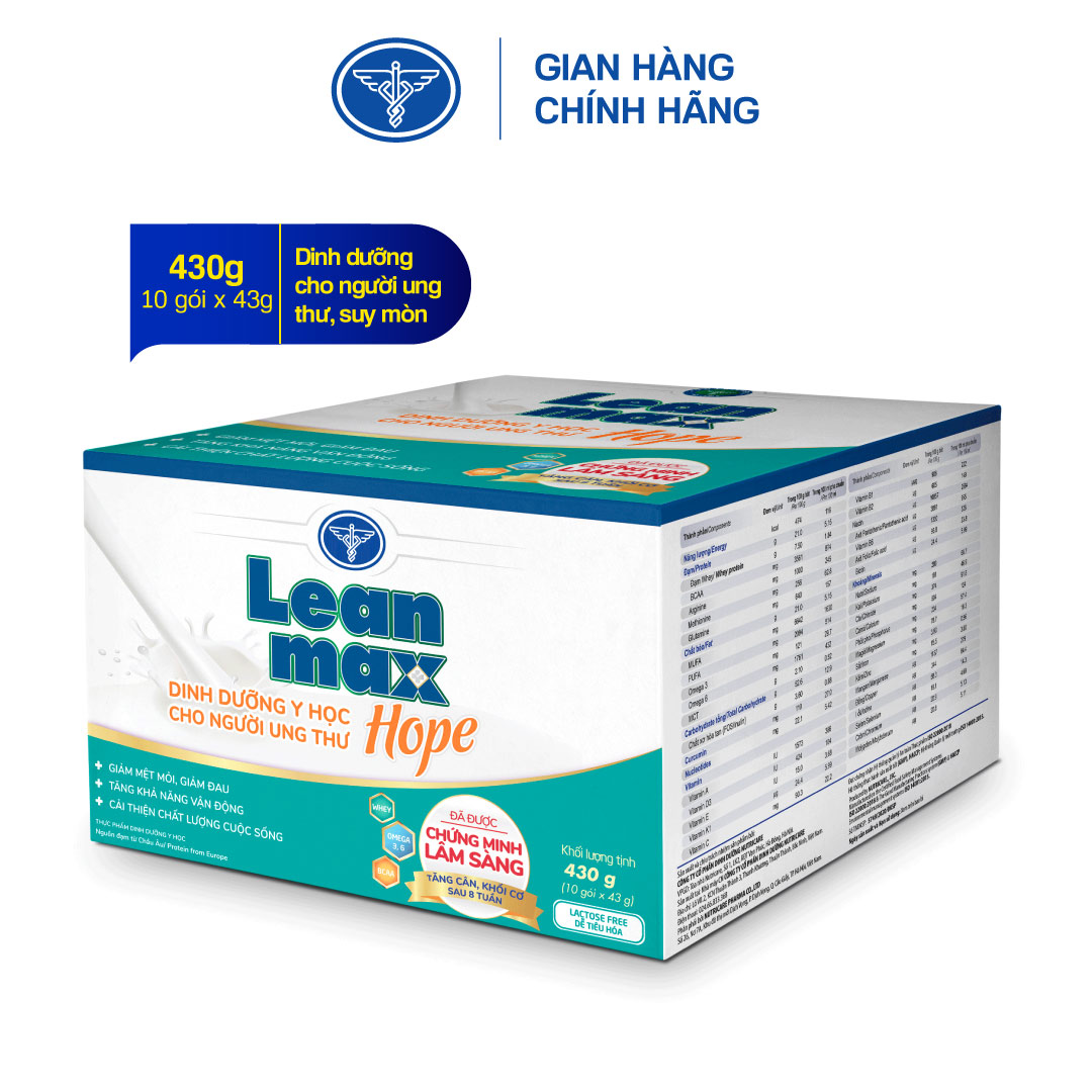 Hộp Leanmax Hope 430g (10 gói x 43g ) - Cho người bệnh ung thư