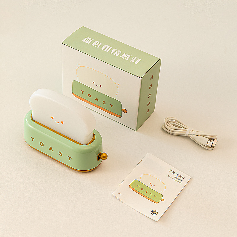 Máy làm bánh mì đèn ban đêm Không Dây đèn ngủ đèn bàn sáng tạo Sạc Mờ Chiếu Sáng LED ánh sáng ấm áp Phòng Ngủ Cạnh Giường Thời Gian Đèn