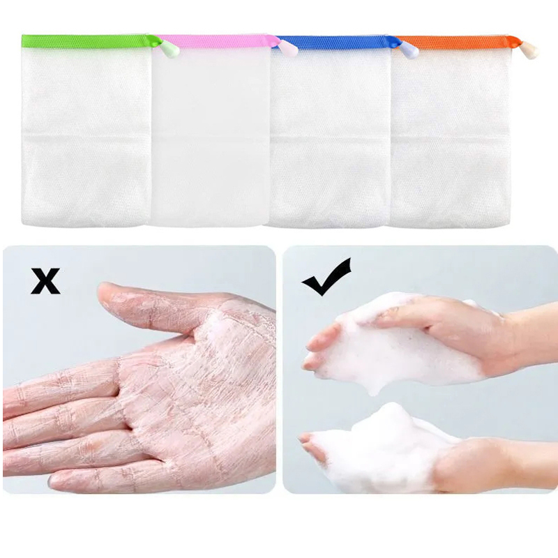10 Cái Lưới Tạo Bọt Xà Phòng Túi Lưới Bong Bóng Dụng Cụ Làm Sạch Da
