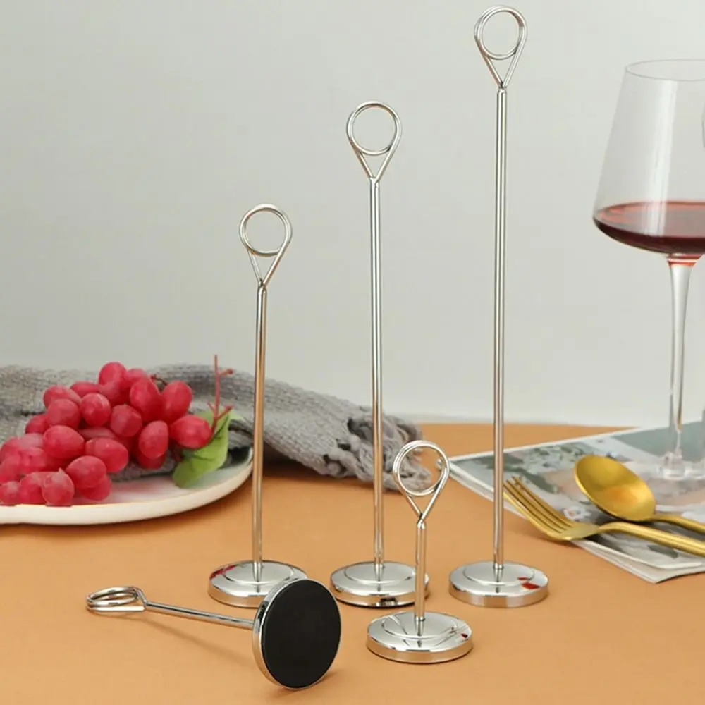 Paper%20Stand%20Cute%20Stainless%20Steel%20Round%20Photo%20Clip%20DIY%20Durable%20Table%20Number%20Holder%20Elegant%20Multiple%20Uses%20Reserved%20Card%20Holder%20Restaurant%20Table%20-%20Image%202