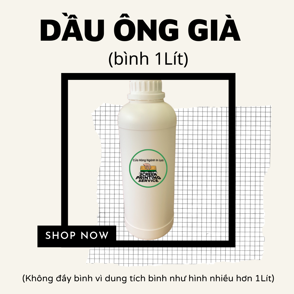 Dung môi dầu ông già tẩy rửa khung in lụa