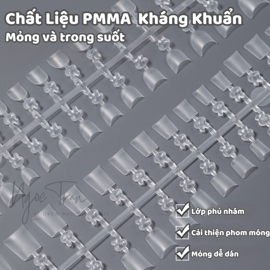 Hộp Móng Nối Siêu Mỏng Nhám | Phom Than Nhọn Oval Tròn | Móng Tip 300 Móng
