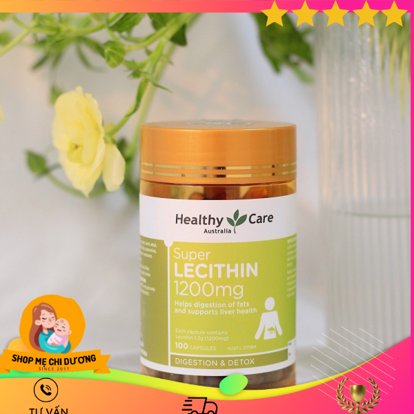 Mầm đậu nành super lecithin 1200mg healthy care, 100 viên, úc
