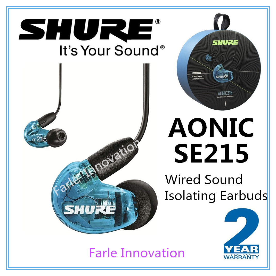 Shure AONIC 215 Wired Sound Isolating Earbuds, Clear Sound, Single