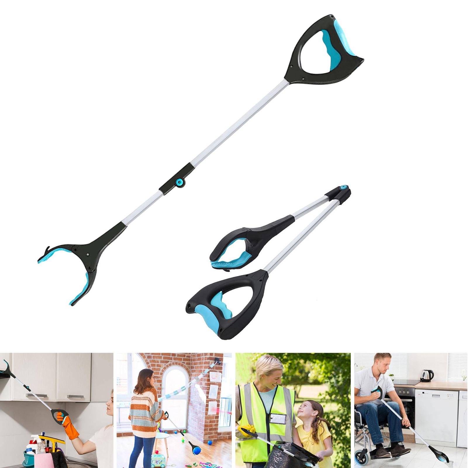 Farfi Đáng tin cậy Bền Grabber Có Thể Gập Lại Grabber Reacher Công Cụ Với Ánh Sáng Trọng Lượng Nhẹ Thùng Rác Picker Cho Dễ Dàng Pick-up tay cầm dài Thiết Kế Đa Năng dụng cụ kẹp gắp