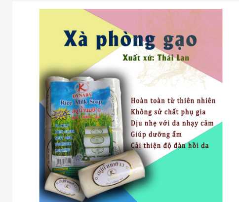 Xà phòng cám gạo-sữa dê thái lan chính hãng 100gr