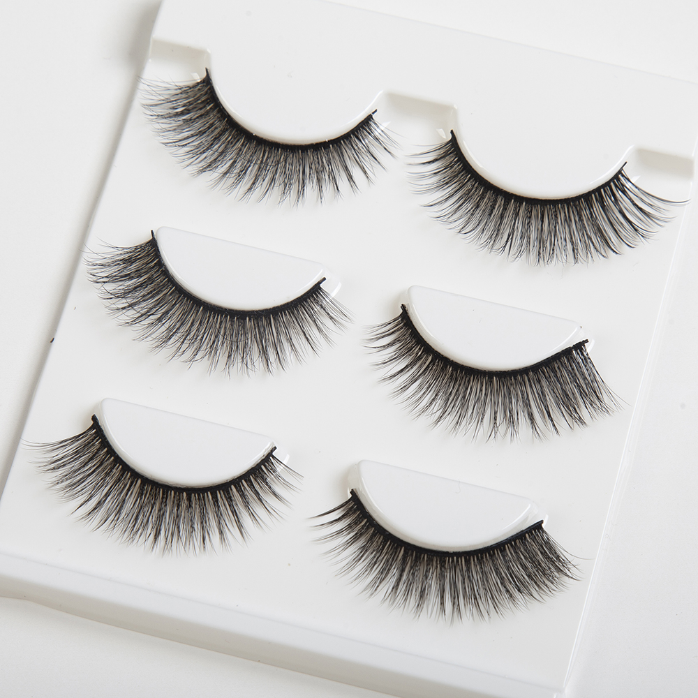 3 Pairs Thick Natural False Eyelashes 3d Mink Eyelashes Soft Long Lashes