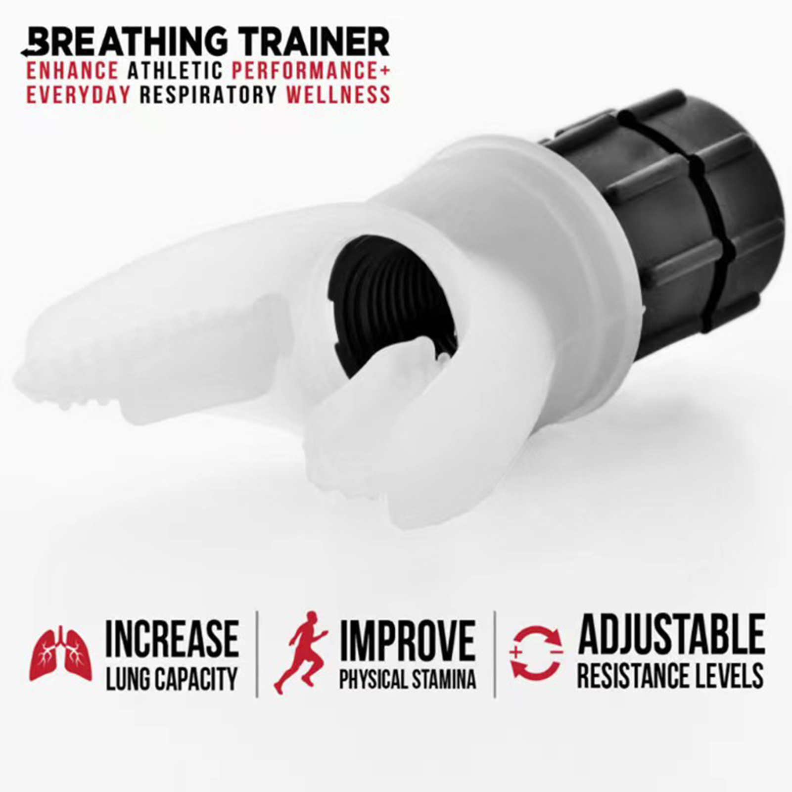 Honrane Adjustable Lung Exerciser Device Lung Exerciser Device Portable Lung Breathing Exerciser with Adjustable Resistance Compact and Reusable Abdominal Strength Trainer