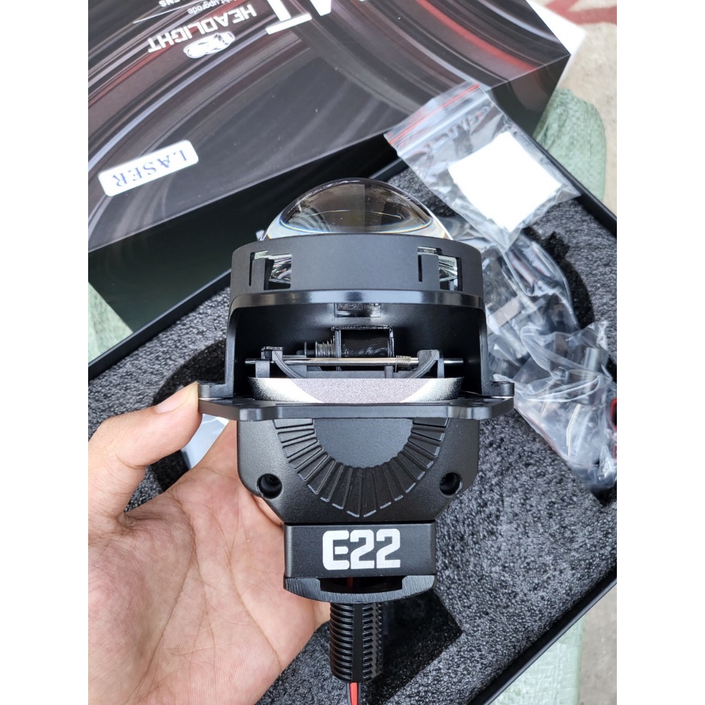 Đèn bi led 3.0inch e22 laser 70w lắp pha xe máy, ô tô bảo hành 2 năm