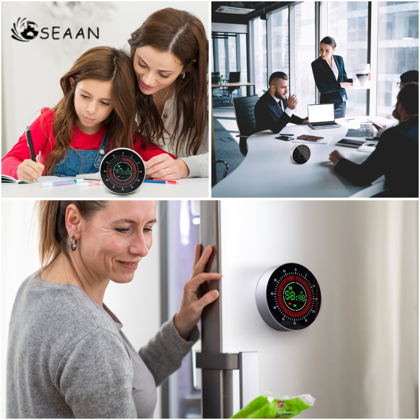 Pro Digital Rechargeable Visual Timer With 3.4 Inch Colour Screen, 60 Minutes Countdown Kitchen Timer For Children Adults, Time Management Tool For Learning Work Cooking Teaching