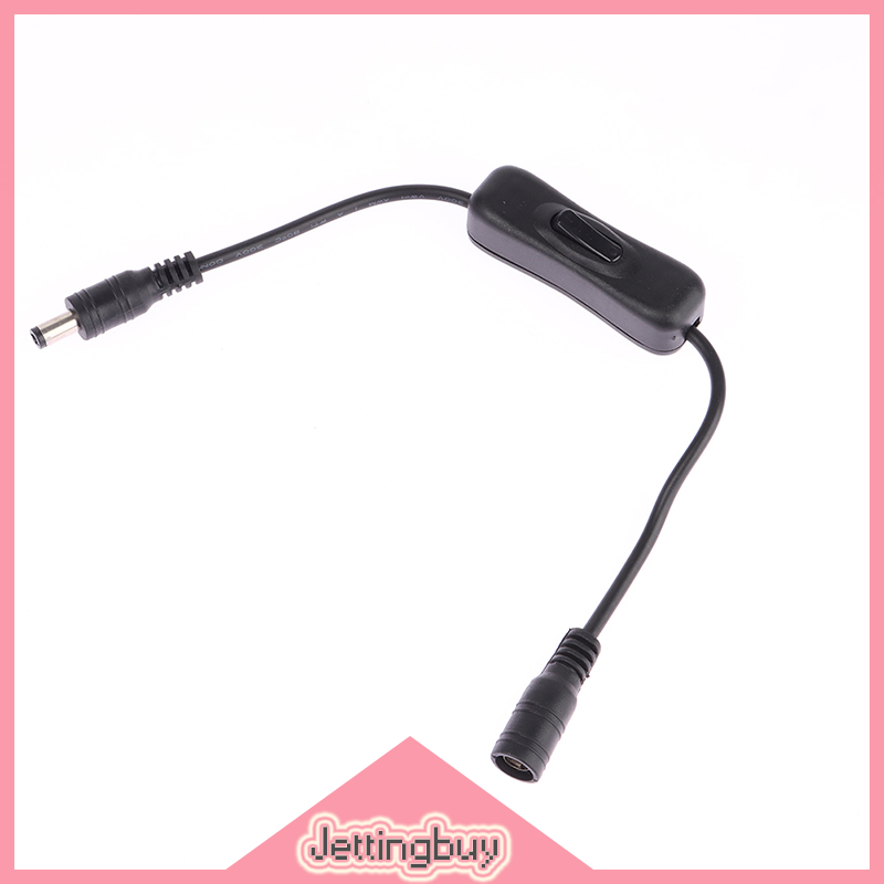 Flash Sale 1 chiếc công tắc đèn cáp nguồn đầu cái DC 12V công tắc đầu nối DC màu trắng đen