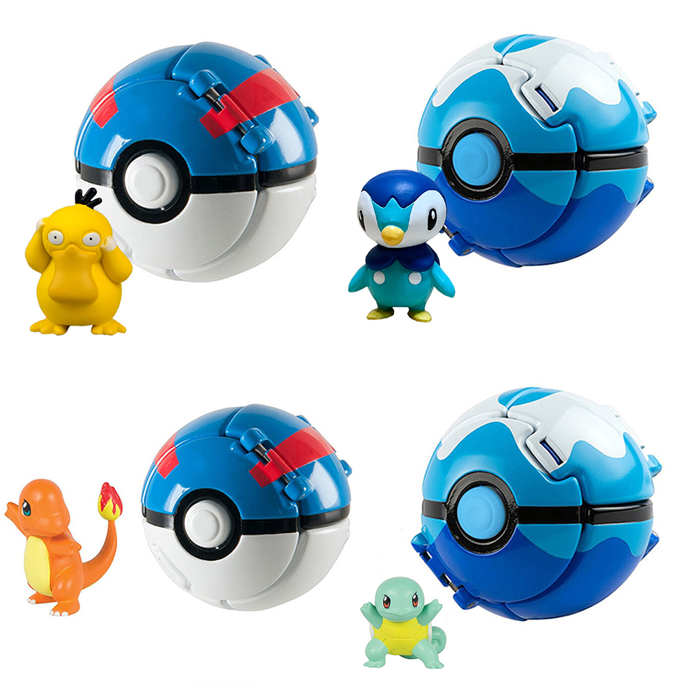 SF 15 Styles Pokemon Elf Ball Anime Figure Pikachu Charizard Pocket Monster Variant Pokemon Elf Ball Toy Action Model Gift. 