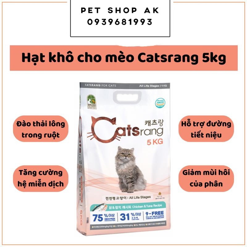 Thức ăn  hạt cho mèo catrang gói 1kg