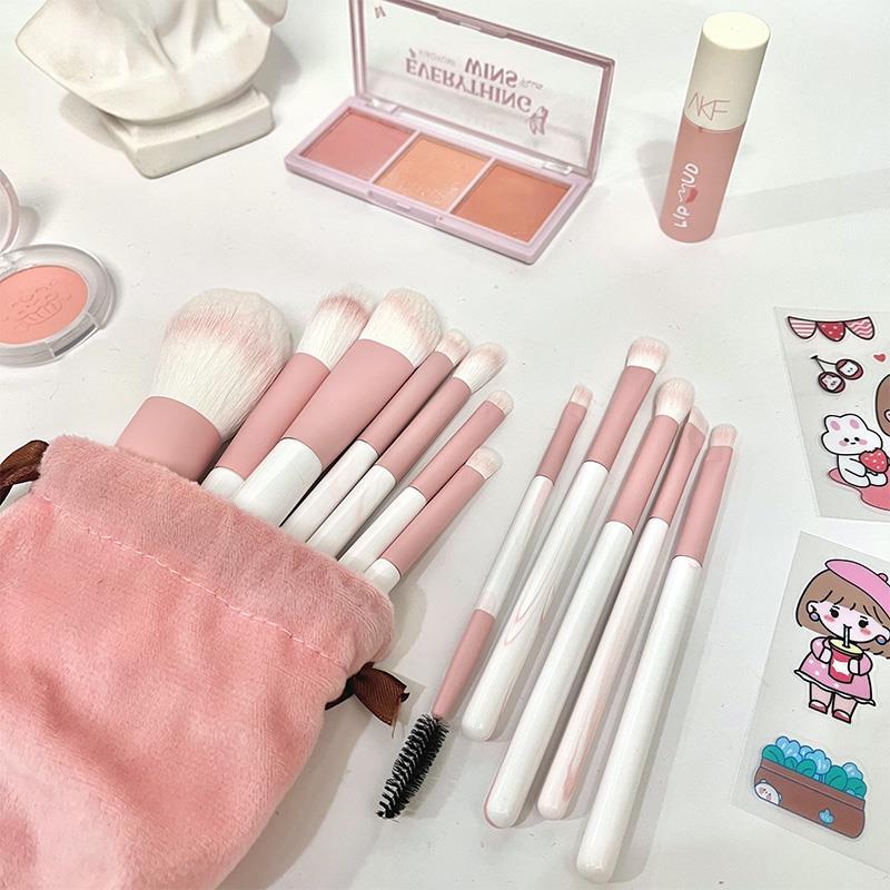 12Pcs Pink Makeup Brush Set Soft Artificial Makeup Brush Eyeshadow Concealer Brush for Beginners