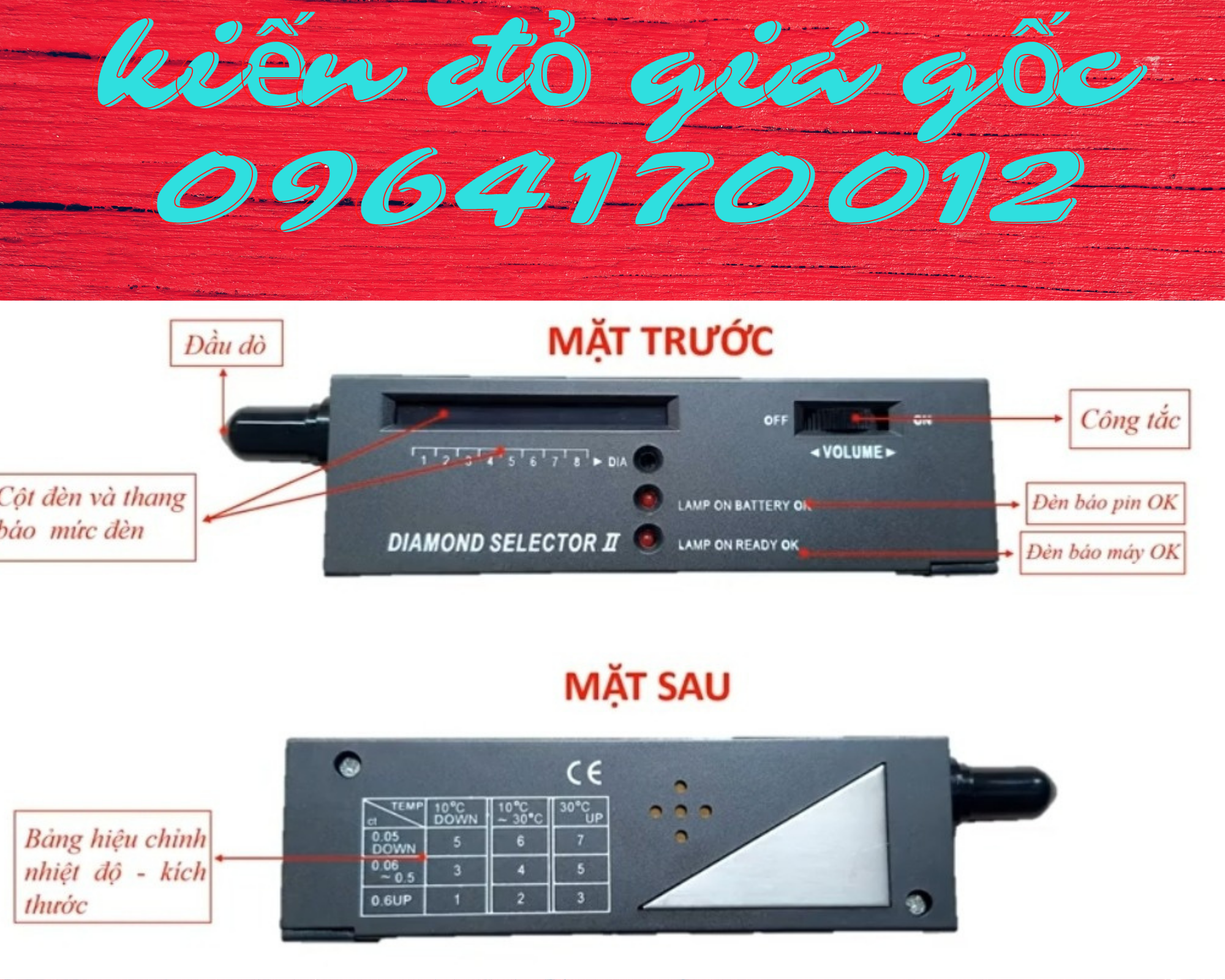 Bút thử kim cương+pin