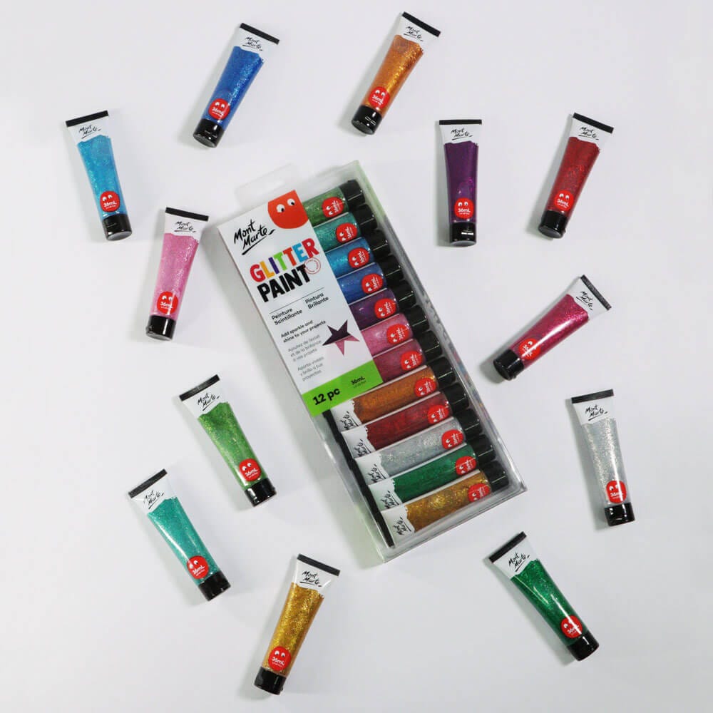 Mont Marte Glitter Paint 12pc*36ml.