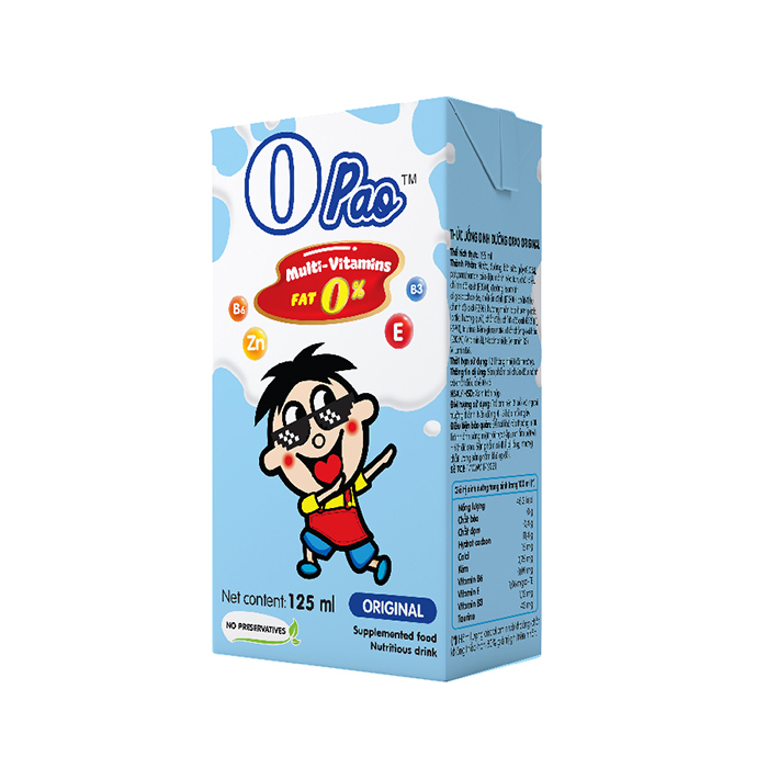 Sữa chua uống Opao 1 lốc 4 hộp 125ml - hỗ trợ lợi khuẩn cho người lớn và trẻ nhỏ- vị dâu, tự nhiên, sữa chua