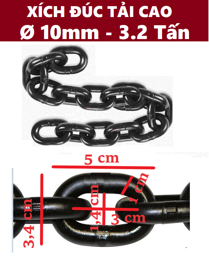 Dây xích đúc tải cao Ø [ 10mm ]