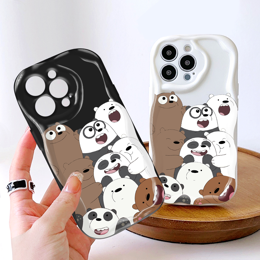 Hotinga for Infinix Note 50 4G Note 50 Pro 4G Back Cover Cute Bears Soft Texture Phone Case Wavy Edge Silicone Cover. 