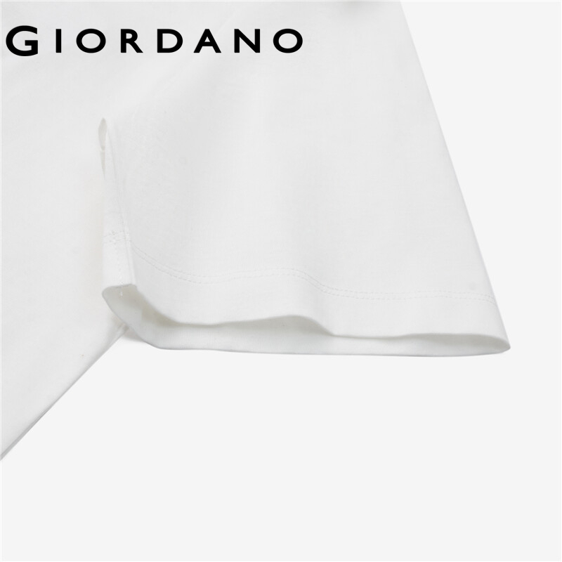 Giordano áo thun tay ngắn nữ chất liệu bông tơ bóng cổ vuông tà áo hình cung dệt kim Free Shipping 05323442