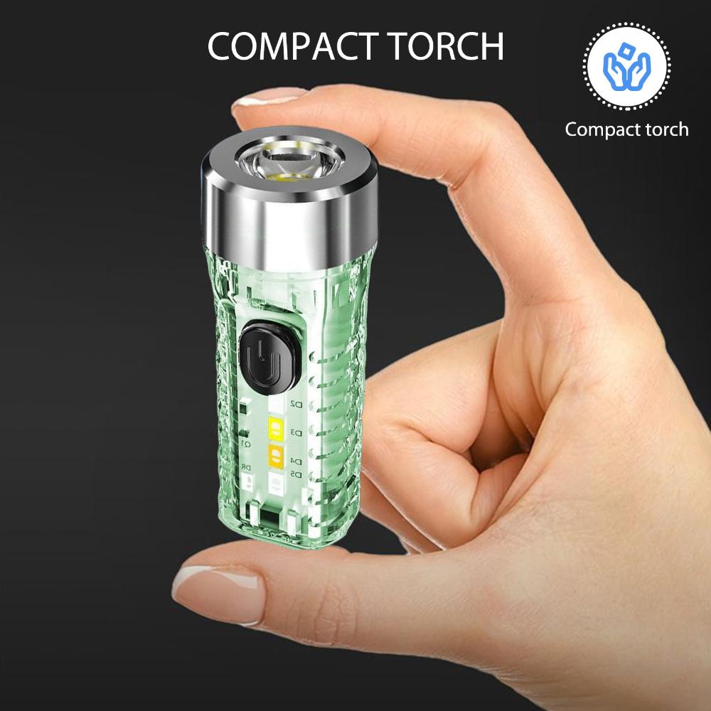 Đèn pin cầm tay siêu sáng móc treo đèn không thấm nước Mini Đèn Pin Cắm trại Có thể sạc qua USB 8 chế độ 3 bánh răng cho trường hợp khẩn cấp ngoài trời