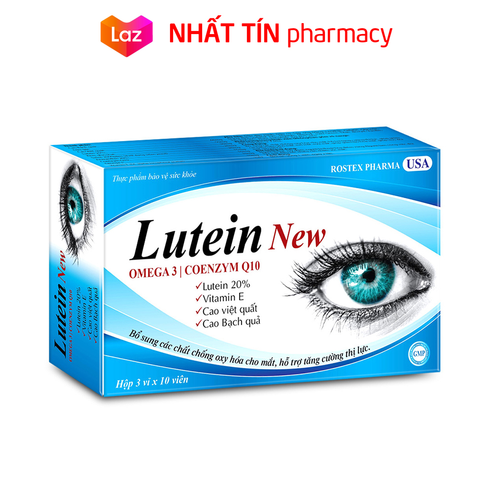 Viên uống bổ mắt Lutein New Omega 3 giảm khô mắt, mờ mắt, mỏi mắt, tăng cường thị lực - Hộp 30 viên - NHẤT TÍN PHARMA