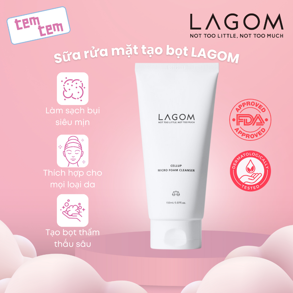 Sữa rửa mặt tạo bọt LAGOM Micro Foam 120ml